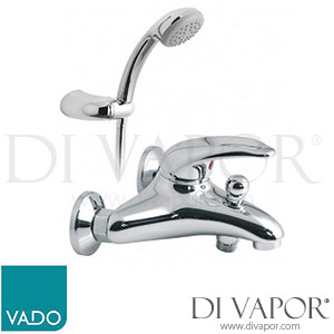 VADO MAG-123+K-C/P Magma Exposed Bath Shower Mixer Single Lever Wall Mounted with Shower Kit Spare Parts