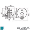 VADO Magma Shower Valve Diverter Single Lever Dimensions