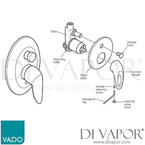 Vado MAG-147 Magma Concealed Wall Mounted Shower Mixer with Diverter Spare Parts