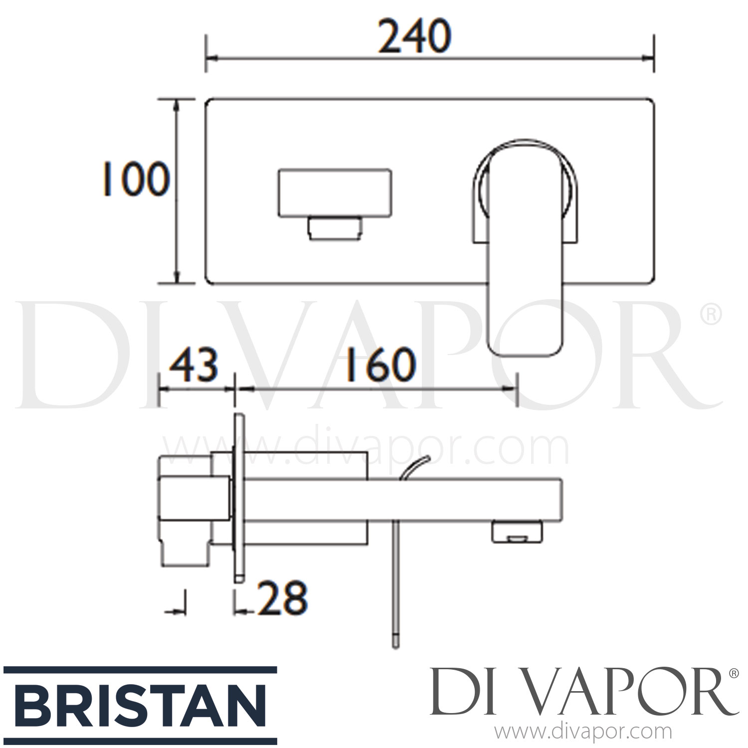 Chrome/Champagne Bristan MALP WMBF CS Metallix Alp Wall Mounted Bath Filler Champagne Shimmer
