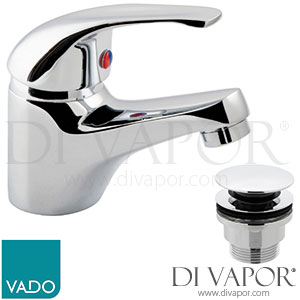 VADO MAT-100/CC-C/P Matrix Mono Bathroom Basin Tap with Clic Clac Waste Spare Parts