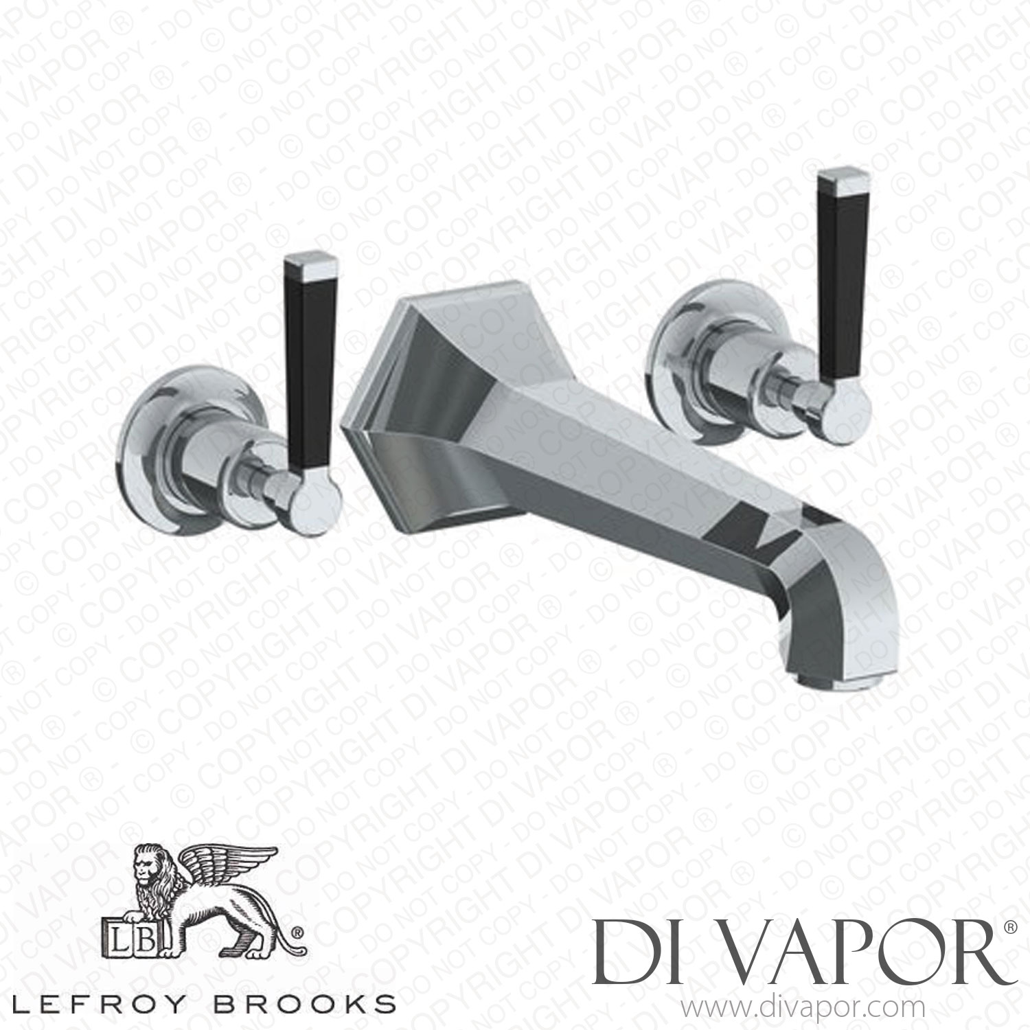 Lefroy Brooks MACKINTOSH WALL BATH FILLER WITH BLACK LEVERS (MB 1270