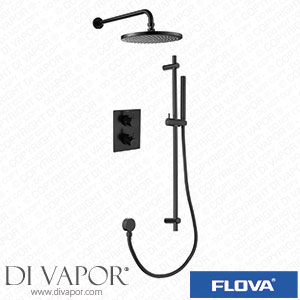 Flova MB-LVT2WPK2-SQ-U Levo Thermostatic 2-Outlet Shower Valve with Fixed Head and Sliderail Kit - Square - Matt Black Spare Parts