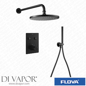 Flova MB-LVT2WPK3-SQ-V Matt Black Goclick Flow Control 2 Outlet Shower Pack with Handset Kit- Square Spare Parts