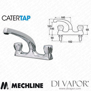 Mechline CaterTap 500MD 1/2 Inch Dome Head Mixer with Swivel Spout Spare Parts