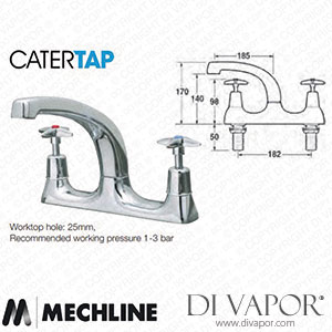 Mechline CaterTap 500MX 1/2 Inch Cross Head Mixer with Swivel Spout Spare Parts