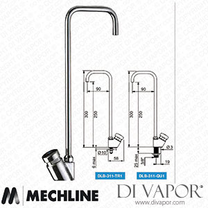 Mechline Delabie DLB-311-QU1 Fountain Pillar Tap Spare Parts