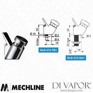 Mechline Delabie DLB-312-QU1 Bubbler Tap with Inlet M 3/8-Inch Spare Parts