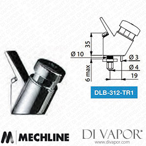 Mechline Delabie DLB-312-TR1 Bubbler Tap with Inlet for Rilsan Tube 4x6 Spare Parts