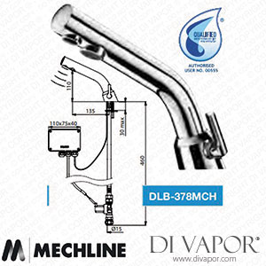 Mechline Delabie DLB-378MCH Binoptic Mixer Tap Mains Supply Model Spare Parts