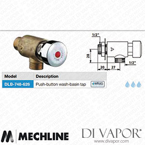 Mechline Delabie DLB-748-626 Tempostop Push-Button Wash-Basin Tap Spare Parts