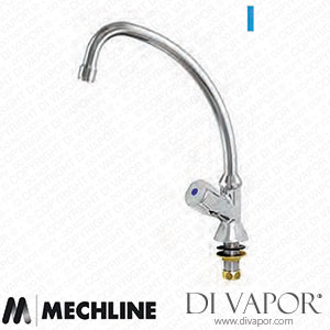 Mechline GastroTechnix GX6632-20 1/2 Inch Dome Head Sink Tap with Swivel Spout Spare Parts