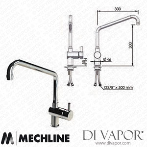 Mechline GastroTechnix GX6644-H-30 3/8 Mixer Tap with Lever Control and Swivel Spout Spare Parts