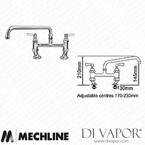 Mechline AquaJet JC-AJ-B-316L 400mm Spout Twin Hole Mixer AJ-B-316L Spare Parts