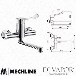 Mechline Delabie JC-DLB-4892LS 1/2-Inch Mixer Tap with Lever Control Spare Parts