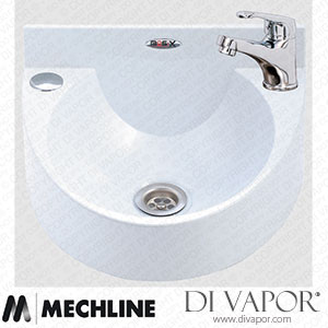 Mechline BaSix WS1-MM-WHITE Hand Wash Station with Monobloc Single Lever mixer Tap Spare Parts
