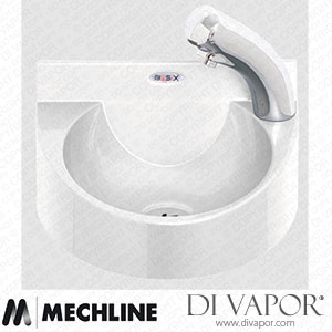 Mechline BaSix WS1-NT-WHITE Hand Wash Station with Delabie Tempomatic 3 Tap Spare Parts