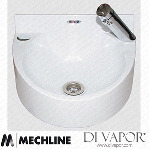Mechline BaSix WS1-T2-WHITE Hand Wash Station Soft-Touch Operated Time Flow Tap with Delabie Temposoft 2 Tap Spare Parts