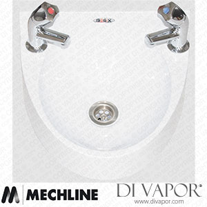 Mechline BaSix WS1-TX-BD-WHITE Hand Wash Station with a Pair of AquaTechnix Dome head Taps Spare Parts