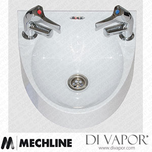 Mechline BaSix WS1-TX-BL-WHITE Hand Wash Station with a Pair of AquaTechnix Lever Taps Spare Parts