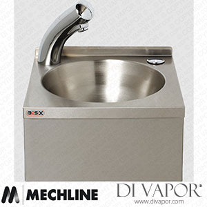 Mechline BaSix WS3-NT Hand Wash Station Battery-Operated with Delabie Tempomatic 3 and M-MX91 Manual Mixer Spare Parts