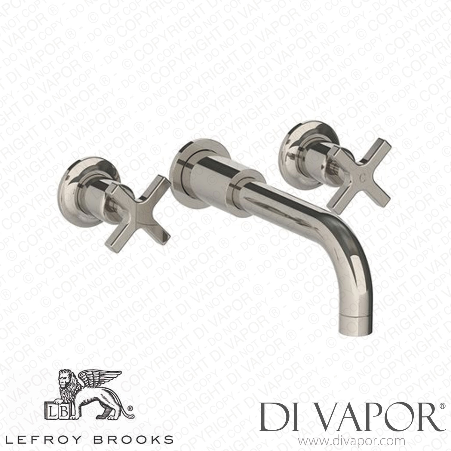 Lefroy Brooks ZU WALL BATH FILLER WITH MACKINTOSH CROSS HANDLES (MH