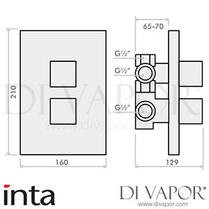 Inta MI80010AW Mio Thermostatic Concealed Shower (Dual Outlet) Spare Parts