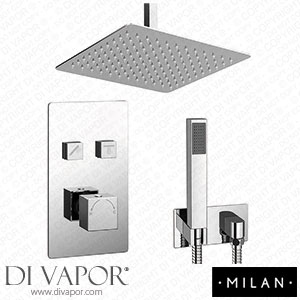Milan MIL-PB-PK3 Square Push-Button Ceiling Mounted Shower Pack Spare Parts