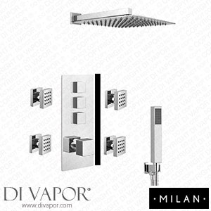 Milan MIL-PB-PK4 Square Push-Button Shower Valve Pack Spare Parts