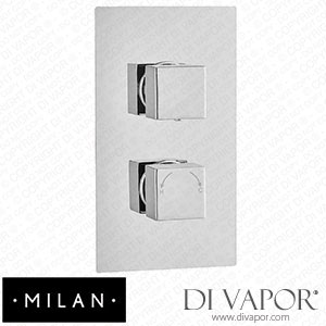 Milan MIL3WSV Square Thermostatic 3 Way Concealed Shower Valve with Diverter - Chrome Spare Parts