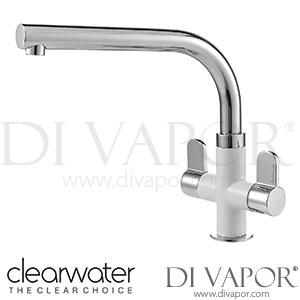 Clearwater MIR2CPAL Miram Twin Lever Chrome Polar White Monobloc Kitchen Mixer Tap Spare Parts