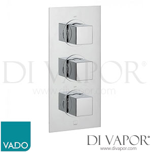 VADO MIX-128D/2-TRIM-C/P Trim Kit DX Mix 2 Outlet Trim 128D/2 Thermostatic Valve (CON-028D/2-BR) Spare Parts