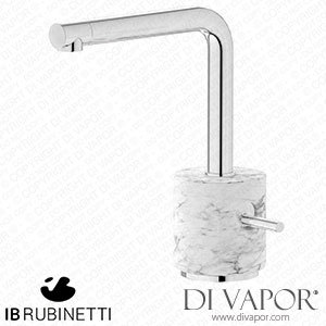 IB Rubinetti MM200CC_1 Marmo + Marmo L Monohole Washbasin Mixer Complete with Drain - White Marble Spare Parts