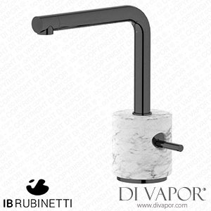 IB Rubinetti MM200CF_1 Marmo + Marmo L Monohole Washbasin Mixer Complete with Drain - White Marble Spare Parts