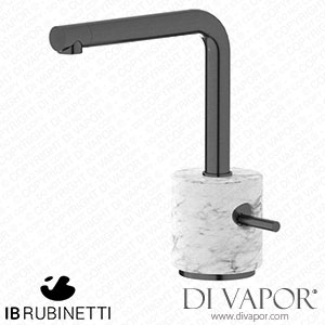 IB Rubinetti MM200CS_1 Marmo + Marmo L Monohole Washbasin Mixer Complete with Drain - White Marble Spare Parts