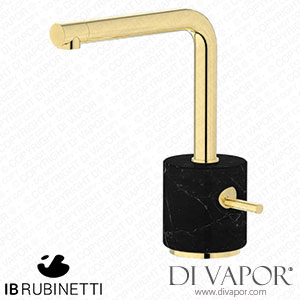 IB Rubinetti MM200II_2 Marmo + Marmo L Monohole Washbasin Mixer Complete with Drain - Black Marble Spare Parts