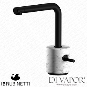 IB Rubinetti MM200NP_1 Marmo + Marmo L Monohole Washbasin Mixer Complete with Drain - White Marble Spare Parts