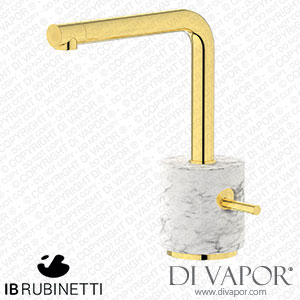 IB Rubinetti MM200OO_1 Marmo + Marmo L Monohole Washbasin Mixer Complete with Drain - White Marble Spare Parts