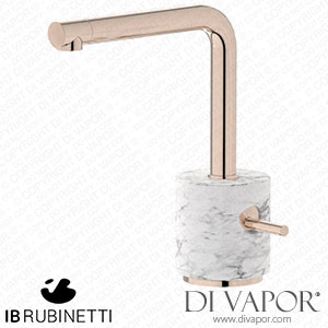 IB Rubinetti MM200RS_1 Marmo + Marmo L Monohole Washbasin Mixer Complete with Drain - White Marble Spare Parts