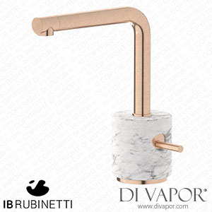 IB Rubinetti MM200SR_1 Marmo + Marmo L Monohole Washbasin Mixer Complete with Drain - White Marble Spare Parts
