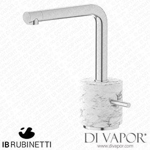 IB Rubinetti MM200SS_1 Marmo + Marmo L Monohole Washbasin Mixer Complete with Drain - White Marble Spare Parts