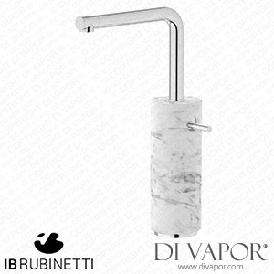 IB Rubinetti MM202CC_1 Marmo + Marmo L Tall Monohole Washbasin Mixer Complete with Drain - White Marble Spare Parts