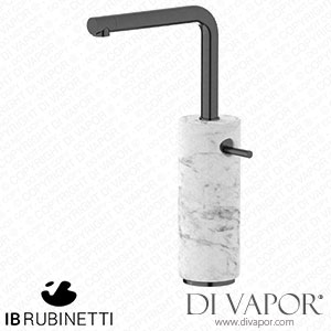 IB Rubinetti MM202CS_1 Marmo + Marmo L Tall Monohole Washbasin Mixer Complete with Drain - White Marble Spare Parts