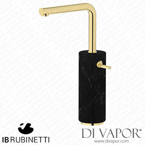 IB Rubinetti MM202II_2 Marmo + Marmo L Tall Monohole Washbasin Mixer Complete with Drain - Black Marble Spare Parts