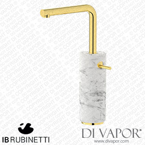 IB Rubinetti MM202OO_1 Marmo + Marmo L Tall Monohole Washbasin Mixer Complete with Drain - White Marble Spare Parts