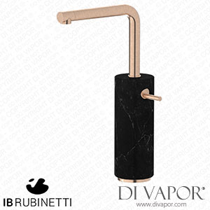 IB Rubinetti MM202SR_2 Marmo + Marmo L Tall Monohole Washbasin Mixer Complete with Drain - Black Marble Spare Parts