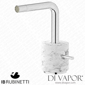 IB Rubinetti MM220CC_1 Marmo + Marmo L Monohole Bidet Mixer Complete with Drain - White Marble Spare Parts