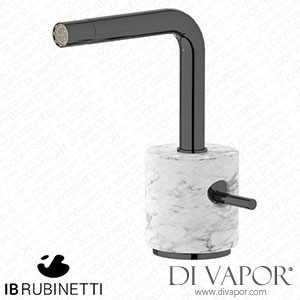 IB Rubinetti MM220CF_1 Marmo + Marmo L Monohole Bidet Mixer Complete with Drain - White Marble Spare Parts