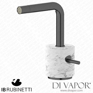 IB Rubinetti MM220CS_1 Marmo + Marmo L Monohole Bidet Mixer Complete with Drain - White Marble Spare Parts