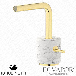 IB Rubinetti MM220II_1 Marmo + Marmo L Monohole Bidet Mixer Complete with Drain - White Marble Spare Parts